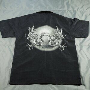 Y2K Vintage Route 66 Shirt Mens Black Dragons Double Sided